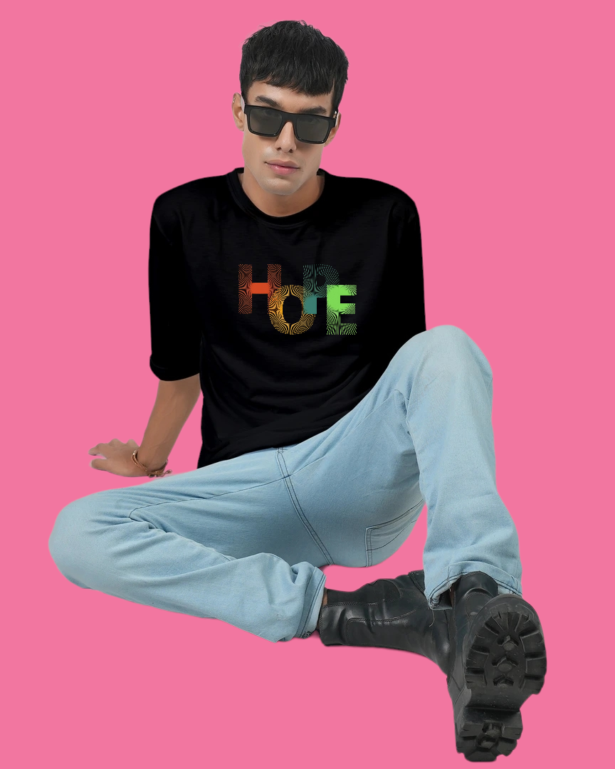 Hope Logo T-shirt Oversized Black Men's