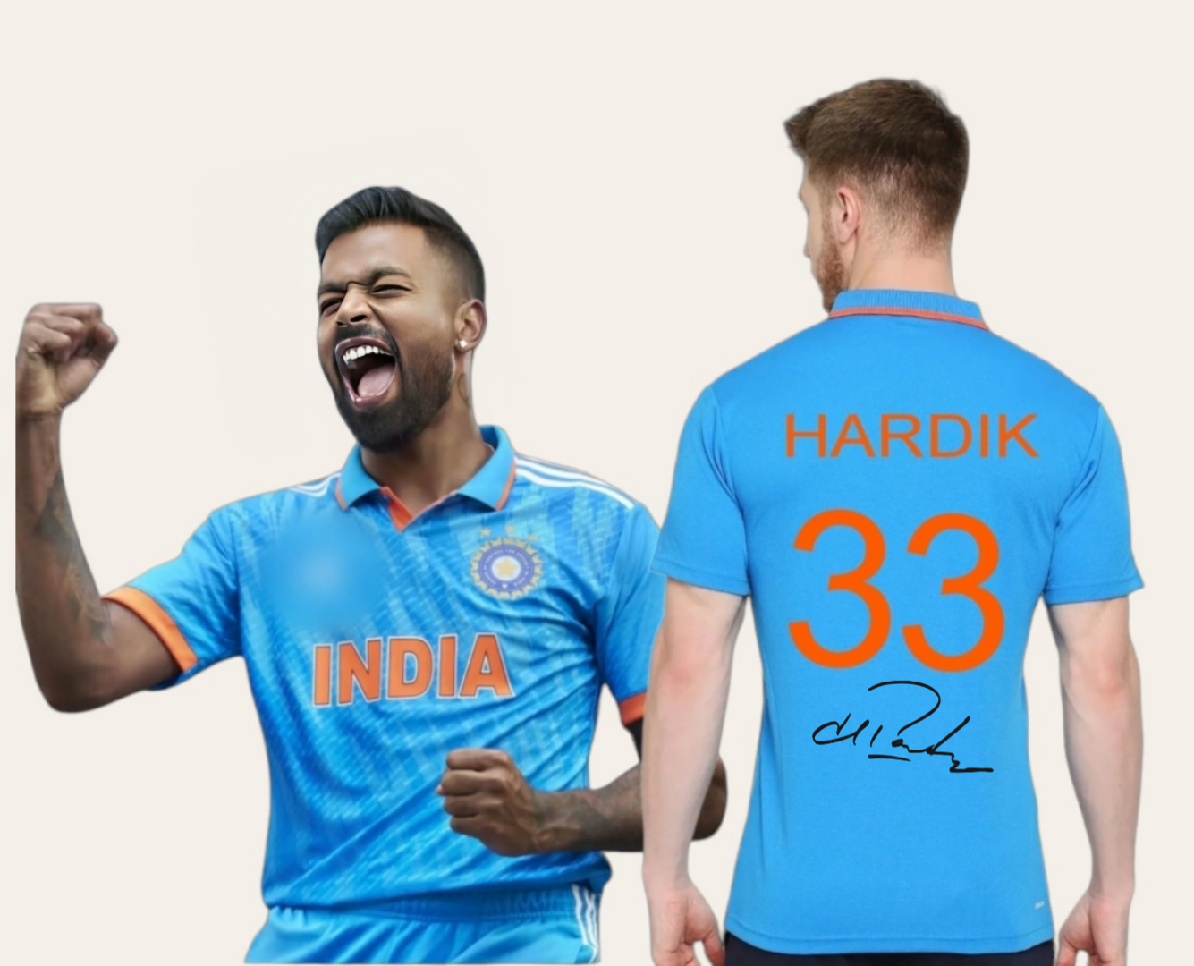 Indian Hardik Pandiya signature Edition jerseys
Hardik Pandya signature Edition jerseys
Indian ODI Wold Cup Jersey
Signature
Hardik Pandya signature
Hardik
Kunal Pandya signature Edition jerseys