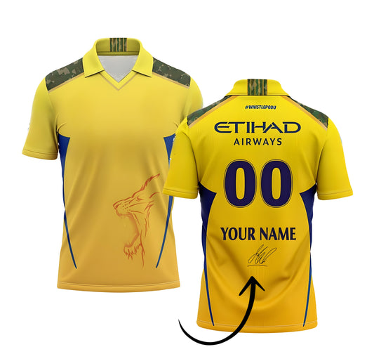 Customized CSK jerseys and Dhoni signature Edition jerseys 2024- Player-Edition