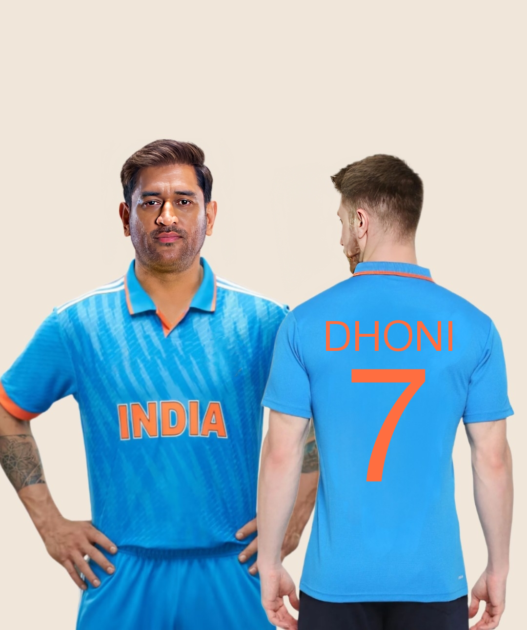 Dhoni Indian world cup Jersey 2023-24- Player Edition