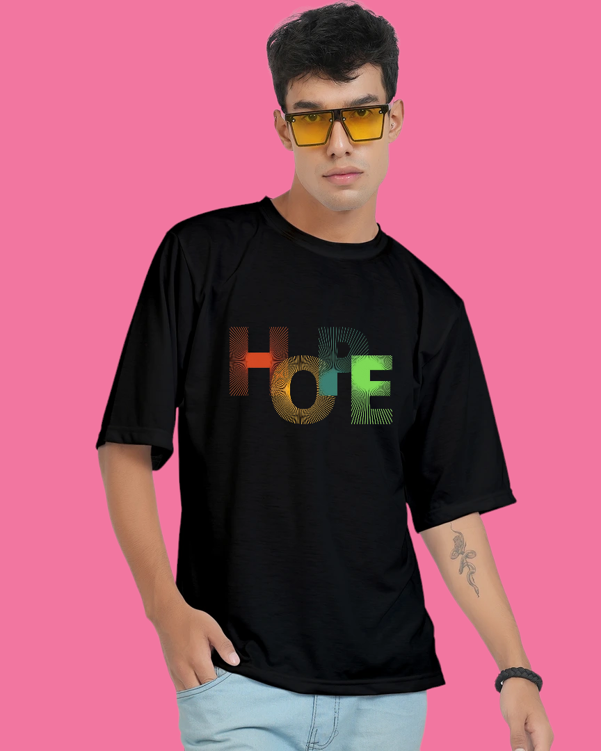 Hope Logo T-shirt Oversized Black Men's