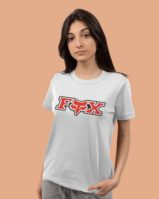 Fox Printed Women's White T-Shite