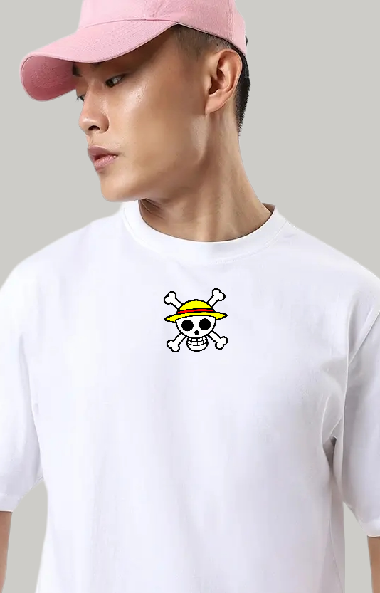 White Printed Oversized Men's T-Shirt