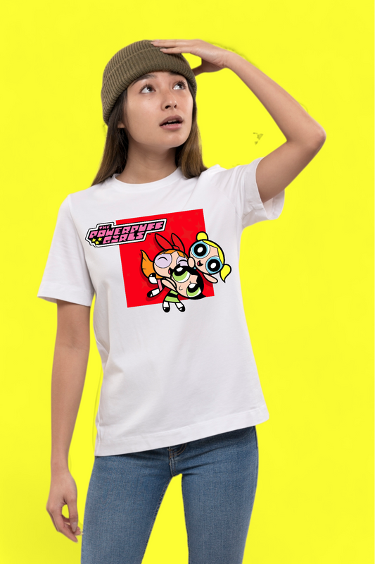 White Power puff Girls  Printed T shirt