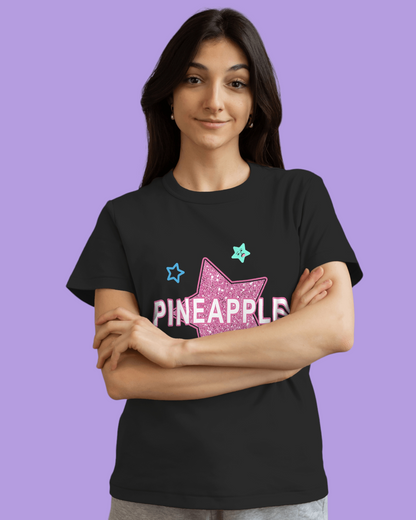 Pineapple Black (Printed)Women's T-Shirt