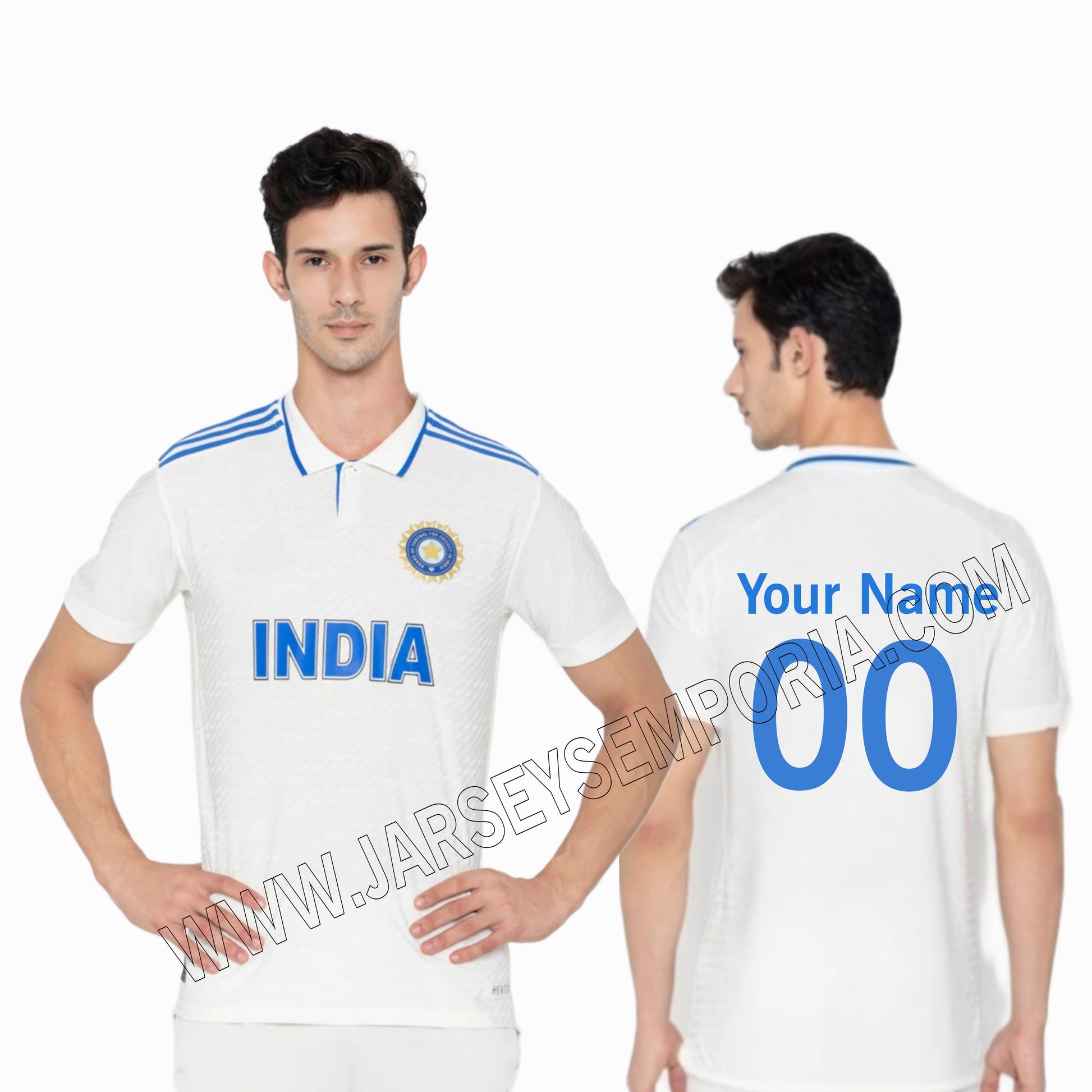 Customized Indian Cricket Team (white) New World Cup Jersey – Fan -Edition2023-24 S WHITE