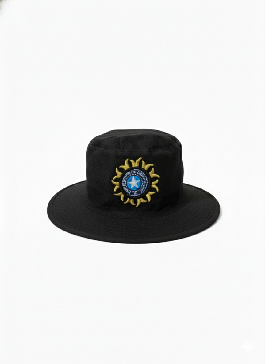 Official Indian Cricket Umpire Sun Hat – Black
