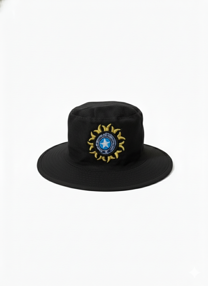 Official Indian Cricket Umpire Sun Hat – Black