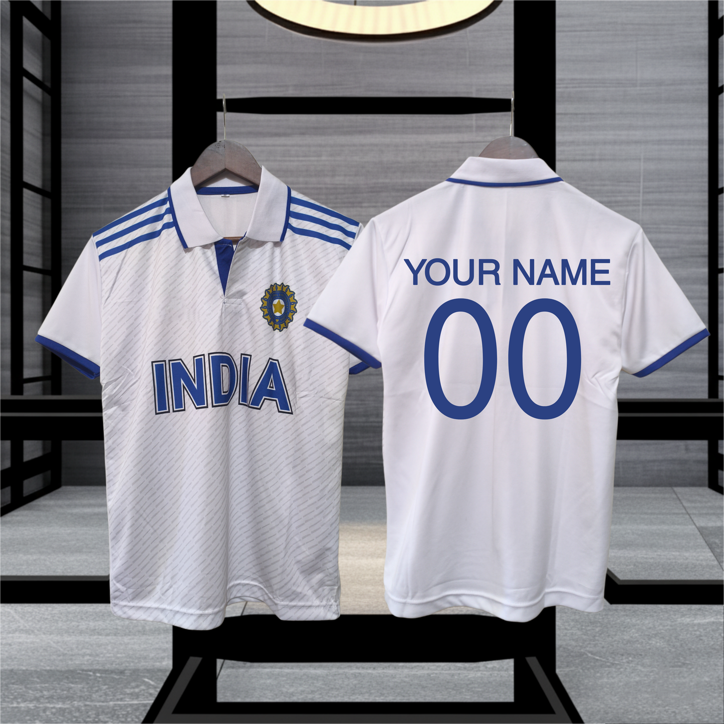 Customized Indian Cricket Team (white) New World with Apollo Tyres Cup Jersey – Fan -Edition2025