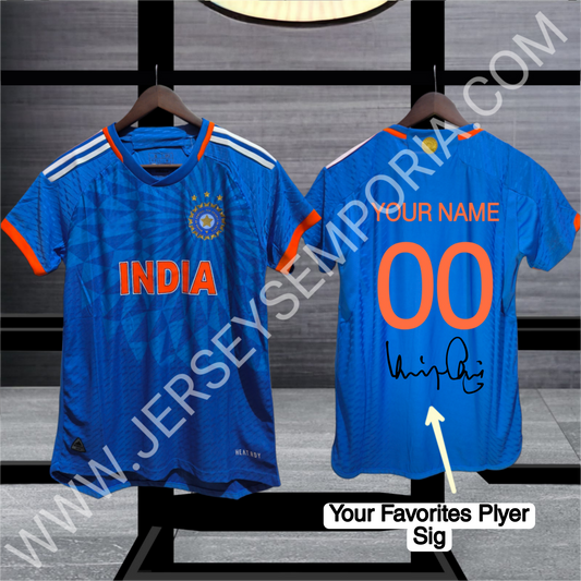 Signature edition and customised India blue colour Jersey 2023 plyer edition