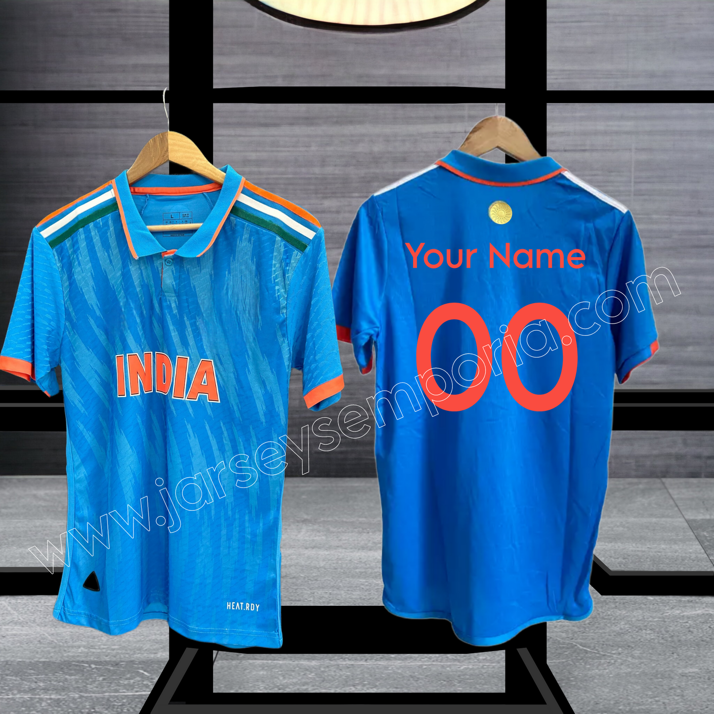 Customized  New India World Cup Tiranga Strip Jersey 2023- Fan Edition