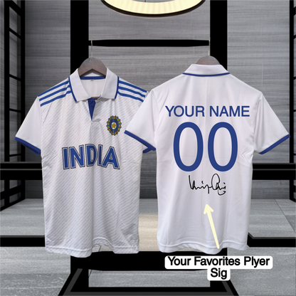 White colour cricket jersey signature edition