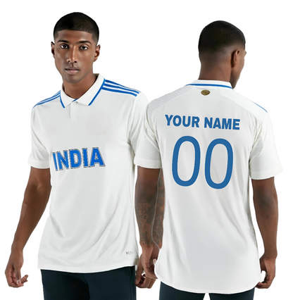 Customized Indian Cricket Team Test white New World Cup Jersey Player Edition2024 S