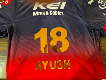 COD Customised RCB  Jersey (CASH ON DELIVERY ADVANCE PAYMENT 200₹ AND 750₹ CASH ON DELIVERY)                    *TOTAL AMOUNT:950₹*